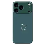 Mobilskal till iPhone 17 Pro Vit Love Pattern TPU - Grön