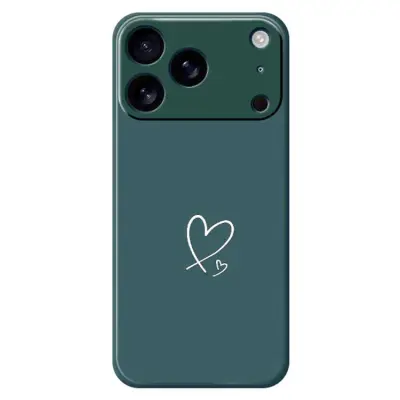 iPhone 17 Pro Mobilskal Vit Love Pattern TPU - Grön