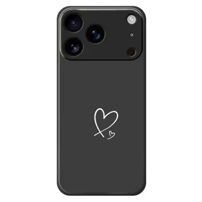 iPhone 17 Pro Mobilskal Vit Love Pattern TPU - Svart