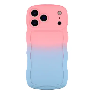 iPhone 17 Pro Mobiskal Gradient Color TPU - Rosa + Himmelsblå