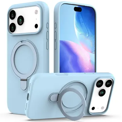 iPhone 17 Pro Mobiskal MagSafe Kickstand PC+Silikon - Himmelsblå