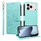 iPhone 17 Pro Plånboksfodral RFID med handledsrem - Grön