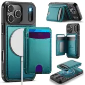 JEEHOOD iPhone 17 Pro Fodral Konstläder - Blå (Blå)