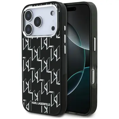 Karl Lagerfeld iPhone 17 Pro Mobilskal Magsafe KL Monogram - Svart
