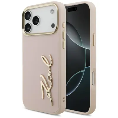 Karl Lagerfeld iPhone 17 Pro Mobilskal Script Logo - Rosa