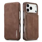 LC.IMEEKE iPhone 17 Pro Fodral Card Holder KonstLäder - Brun