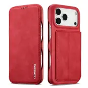 LC.IMEEKE iPhone 17 Pro Fodral Kortfack Ställ KonstLäder - Röd