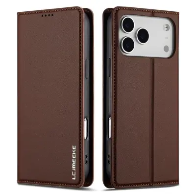 LC.IMEEKE iPhone 17 Pro Plånboksfodral PU Läder - Brun