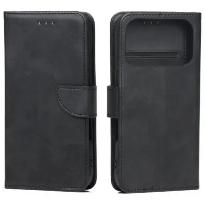 Marv iPhone 17 Pro Plånboksfodral Läder - Svart