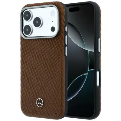 Mercedes Mobilskal för iPhone 17 Pro MagSafe Läder Wood Effect - Kamel