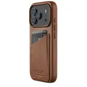 Mujjo Full Leather Wallet Case (iPhone 17 Pro) - Brun