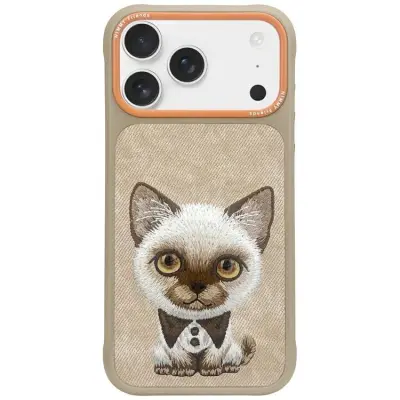Nimmy iPhone 17 Pro Mobilskal Big Eyed Pet 2.0 Cat - Beige