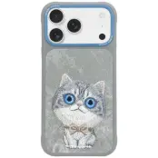 Nimmy iPhone 17 Pro Mobilskal Big Eyed Pet 2.0 Cat - Grå