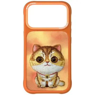 Nimmy iPhone 17 Pro Mobilskal Big Eyed Pet 2.0 Cat (Orange)