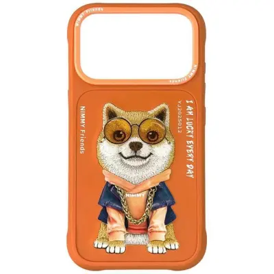 Nimmy iPhone 17 Pro Mobilskal Glasses Cool Dog - Orange