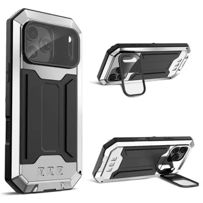 R-JUST iPhone 17 Pro Mobilskal Med Härdad glasfilm - Silver