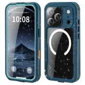 SHELLBOX iPhone 17 Pro Vattentät Fodral MagSafe Klar Blå