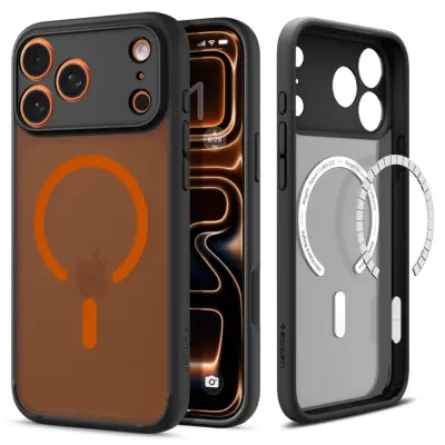 Spigen Mobilskal för Apple iPhone 17 Pro MagSafe Ultra Hybrid - Orange/Svart