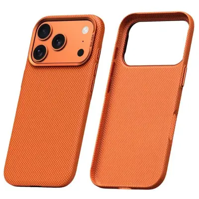 SULADA iPhone 17 Pro Mobilskal Grid TextuRöd (Orange)