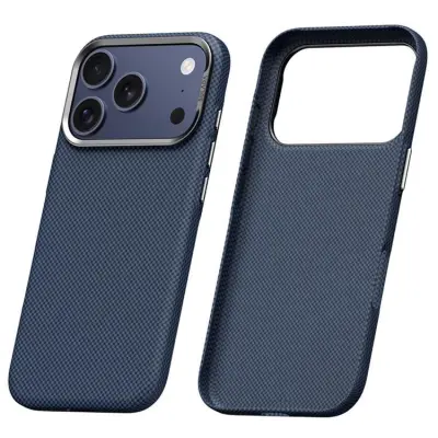 SULADA iPhone 17 Pro Mobilskal Grid TextuRöd (Titanblå)