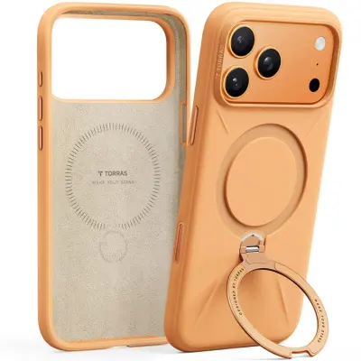 TORRAS iPhone 17 Pro Mobilskal MagSafe Ostand Q Pro - Orange