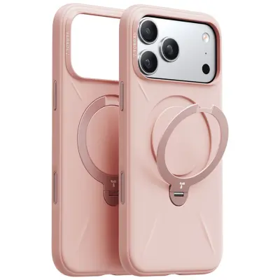 TORRAS iPhone 17 Pro Mobilskal MagSafe Ostand Q Pro - Rosa
