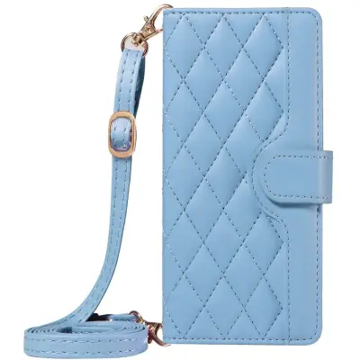 Trolsk Crossbody Rhombus Wallet (iPhone 17 Pro) - Vit