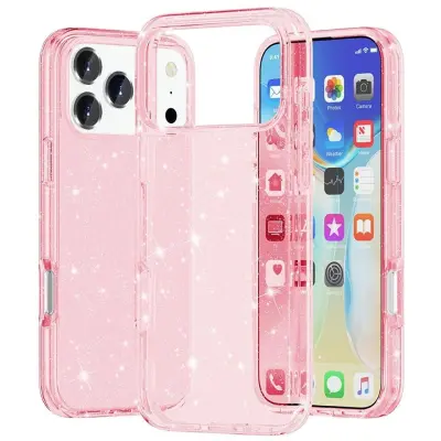 Trolsk Glittery Hard Case (iPhone 17 Pro) - Transparent