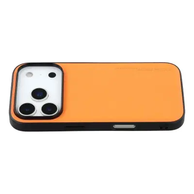 X-LEVEL Bojue-3 iPhone 17 Pro Mobilskal Läderbelagd Orange