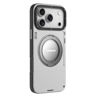 YOUNGKIT iPhone 17 Pro Mobilskal Rotating Kickstand - Grå
