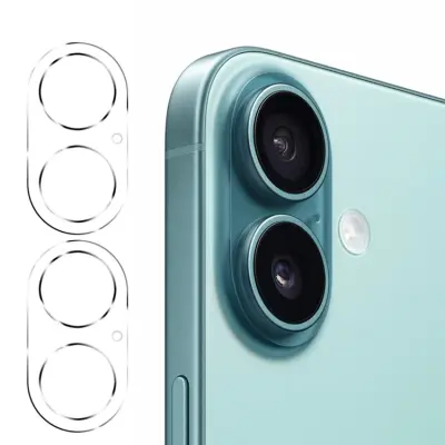 [2-Pack] BOOM iPhone 17/16 Kameralinsskydd Härdat Glas