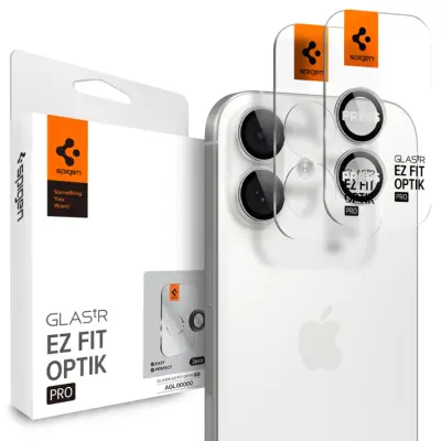 [2-pack] Spigen iPhone 17 Härdat Glas Kameraskydd EZ Fit - Silver