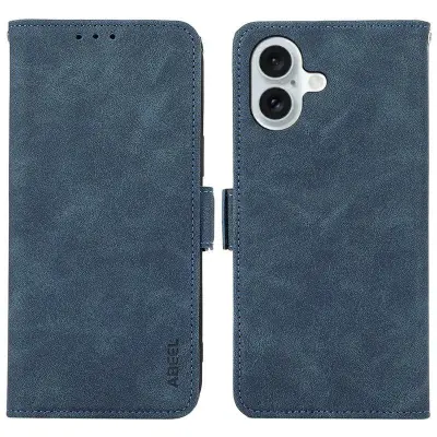 ABEEL iPhone 17 Plånboksfodral Konstläder Folio Ställ Blå