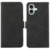 ABEEL iPhone 17 Fodral PU Läder Folio Ställ RFID Blockerande - Svart