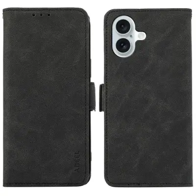 ABEEL iPhone 17 Fodral PU Läder Folio Ställ RFID Blockerande - Svart