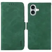 ABEEL iPhone 17 Fodral PU Läder Folio Ställ RFID Blockering Grön