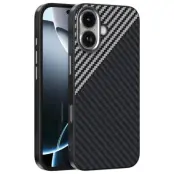 ABEEL iPhone 17 Mobilskal MagSafe Carbon Fiber - Svart / Silver