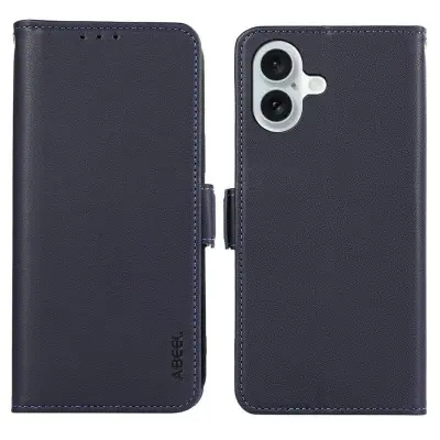 ABEEL iPhone 17 Mobilskal KonstLäder RFID-Skydd - Blå