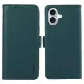 ABEEL iPhone 17 Skal Läder Fodral med RFID Skydd - Grön