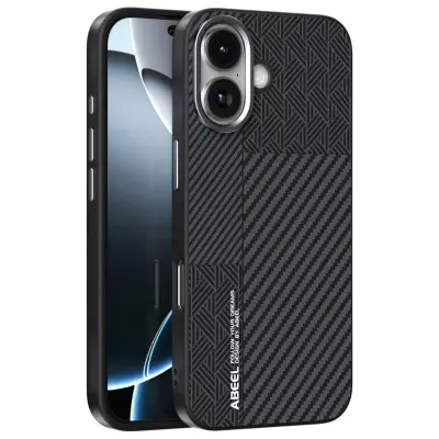 ABEEL iPhone 17 Skal PC TPU Aluminium PU Läder MagSafe - Textur 1