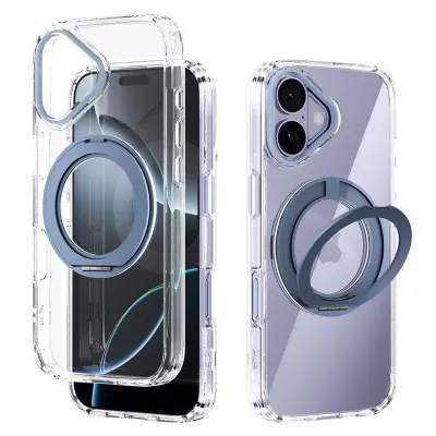 ABEEL Q-LUCK iPhone 17 Mobilskal med Kickstand Shockproof - Blå