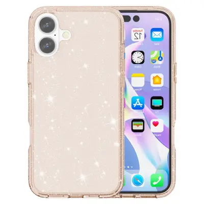 AMORUS iPhone 17 Mobilskal Shockproof - Glitter Guld