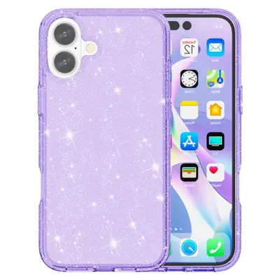 AMORUS iPhone 17 Mobilskal Shockproof - Glitter Lila
