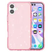 AMORUS iPhone 17 Mobilskal Shockproof - Glitter Rosa