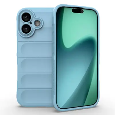AMORUS iPhone 17 Mobilskal Shockproof TPU Rugged - Babyblå