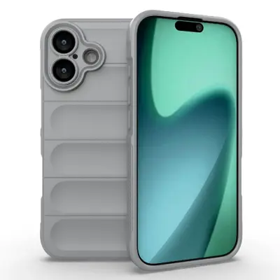 AMORUS iPhone 17 Mobilskal Shockproof TPU Rugged - Ljusgrå