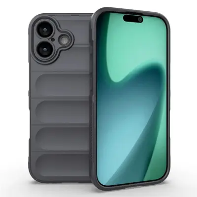 AMORUS iPhone 17 Mobilskal Shockproof TPU Rugged - Mörkgrå