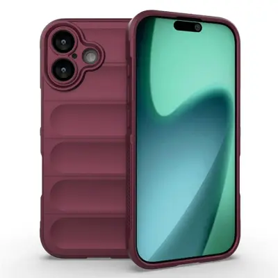 AMORUS iPhone 17 Mobilskal Shockproof TPU Rugged - Vinröd