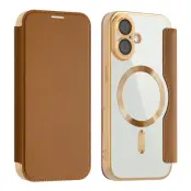 AMORUS iPhone 17 Plånboksfodral MagSafe RFID Blocking - Brun