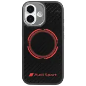 Audi iPhone 17 Mobilskal MagSafe Carbon Fiber Sport Red Circle